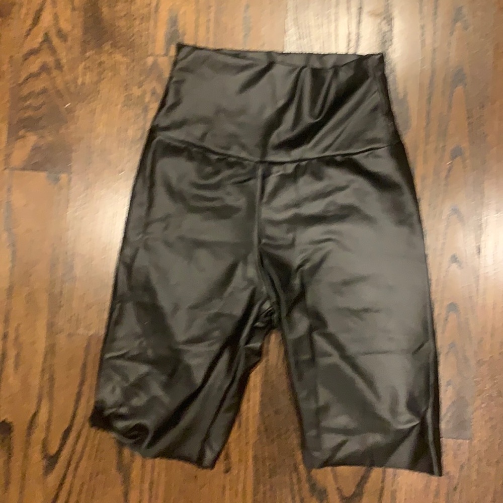 Black “leather” shorts. XS